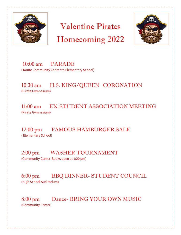 Homecoming schedule of events 
