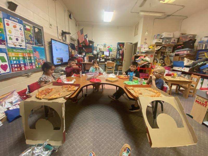 Graduation Pizza Party SUCCESS!!! Sr.'s and Kinders A first!! Isabelle pulled a tooth before we ate!!! Lots of fun things happening!!