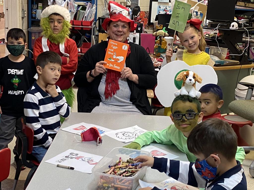 Mrs. Kerley and the Dr. Seuss gang.